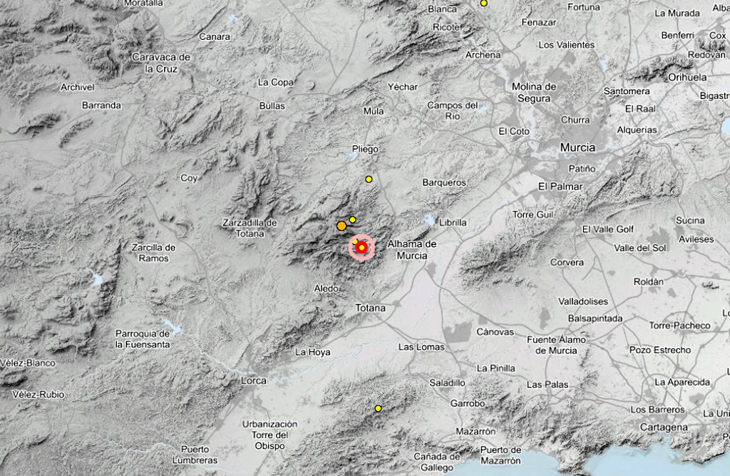 El IGN presta especial atenci�n a una serie s�smica en la zona de Totana, Alhama de Murcia y Aledo 